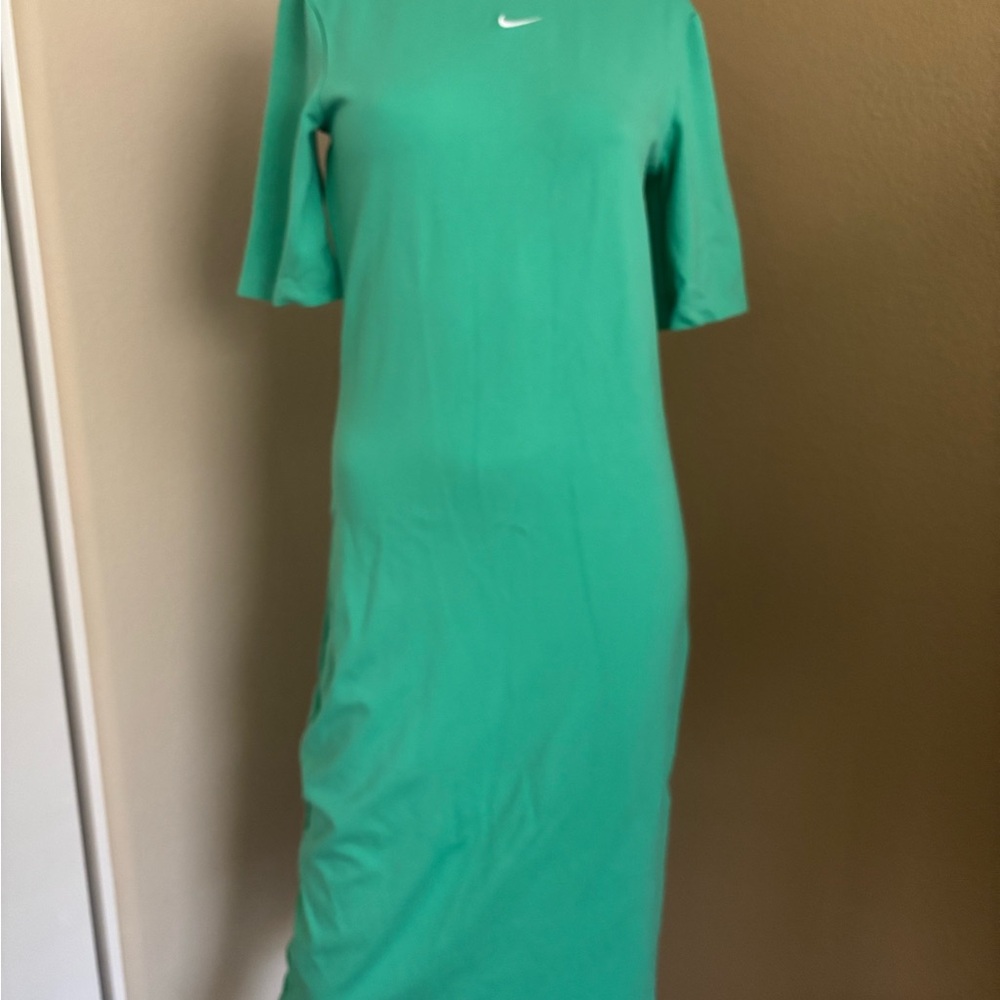 Nike Teal Green Midi Jersey Dress